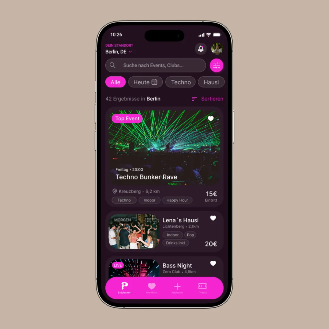 PartyPeople App-Screenshot